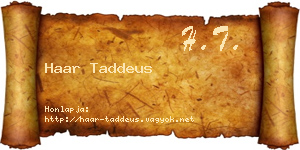 Haar Taddeus névjegykártya